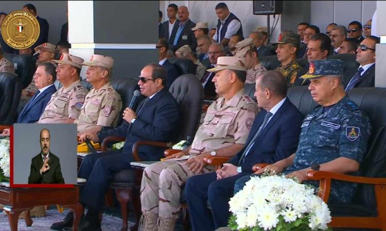 الرئيس السيسي: الجيش المصري هدفه حماية مصر وأمنها القومي دون تجاوز